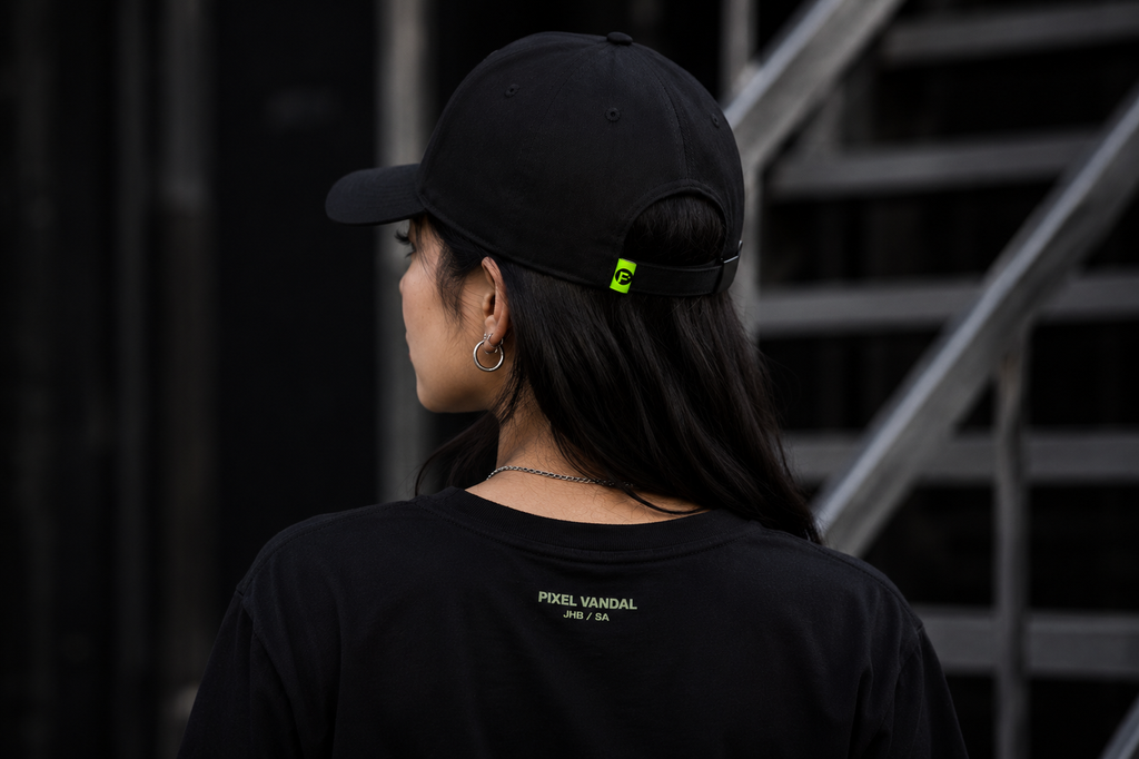 Pixel Vandal JHB Cap — Shadow Chrome Edition
